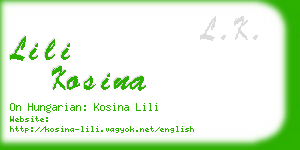 lili kosina business card